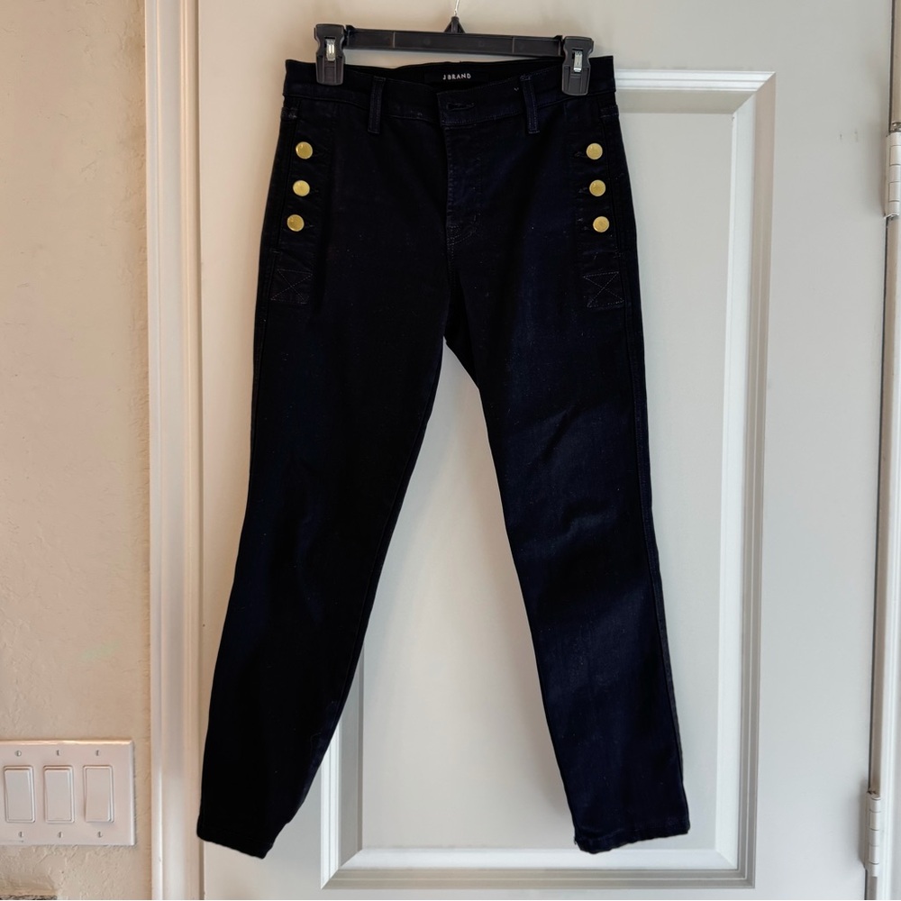 J Brand Black Trousers with Gold Accents